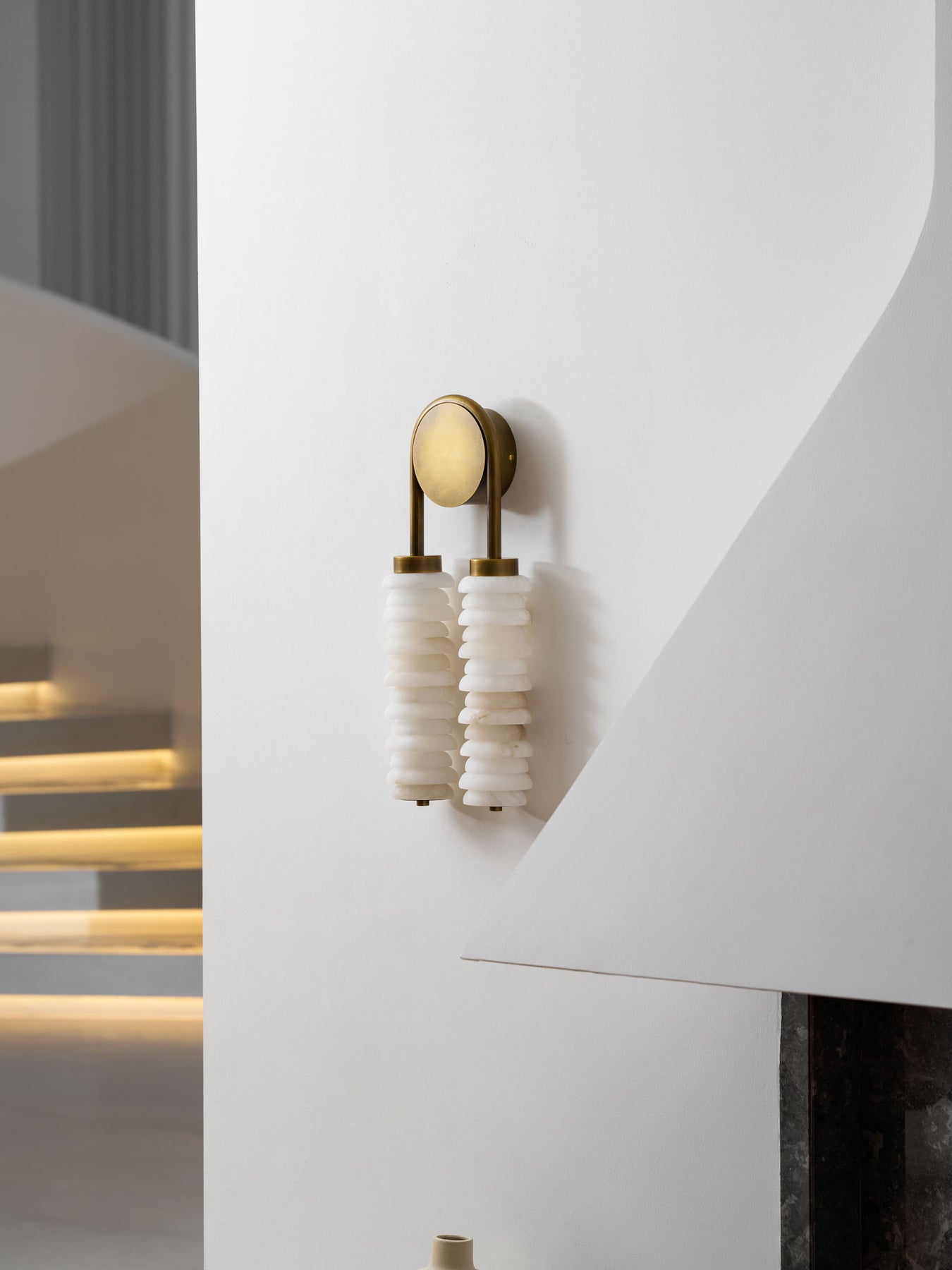 Calla Ribbed Alabaster Wall Sconce
