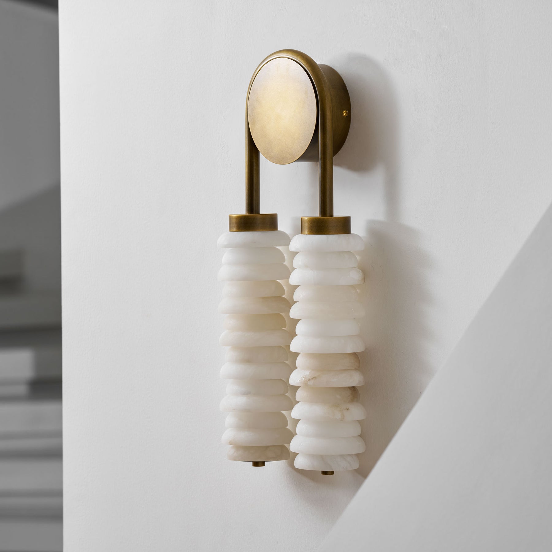 Calla Ribbed Alabaster Wall Sconce