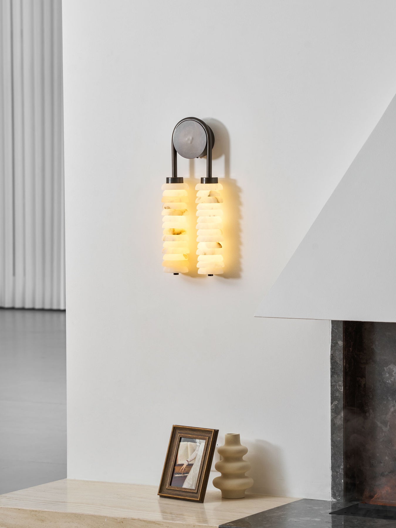 Calla Ribbed Alabaster Wall Sconce