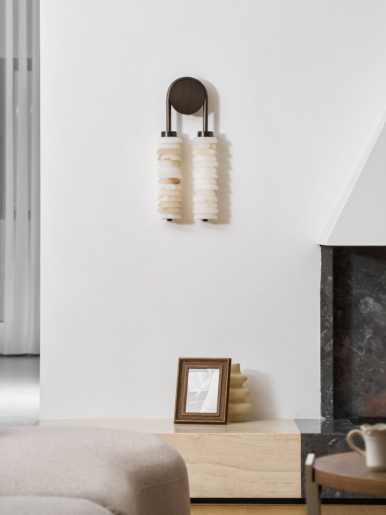 Calla Ribbed Alabaster Wall Sconce
