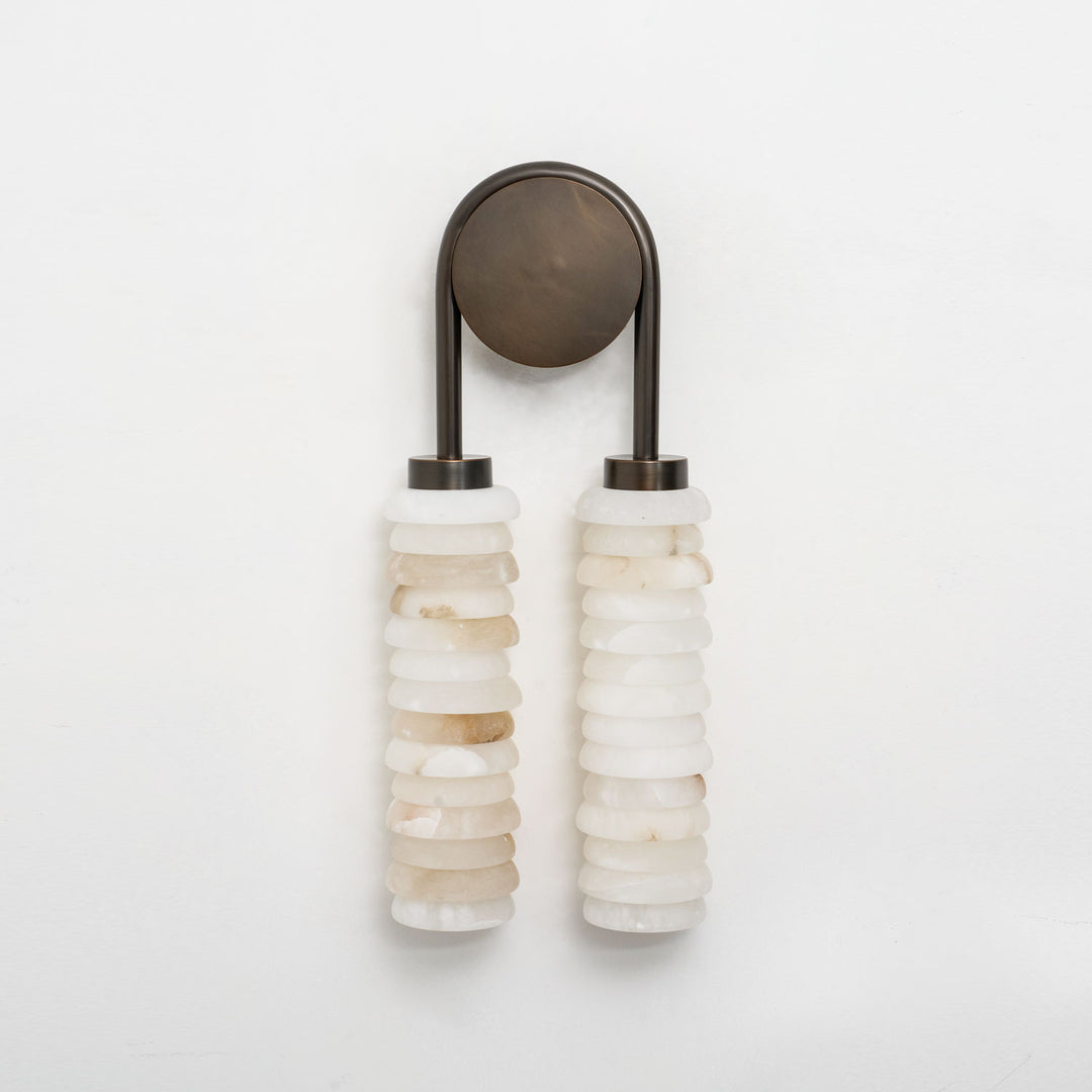 Calla Ribbed Alabaster Wall Sconce