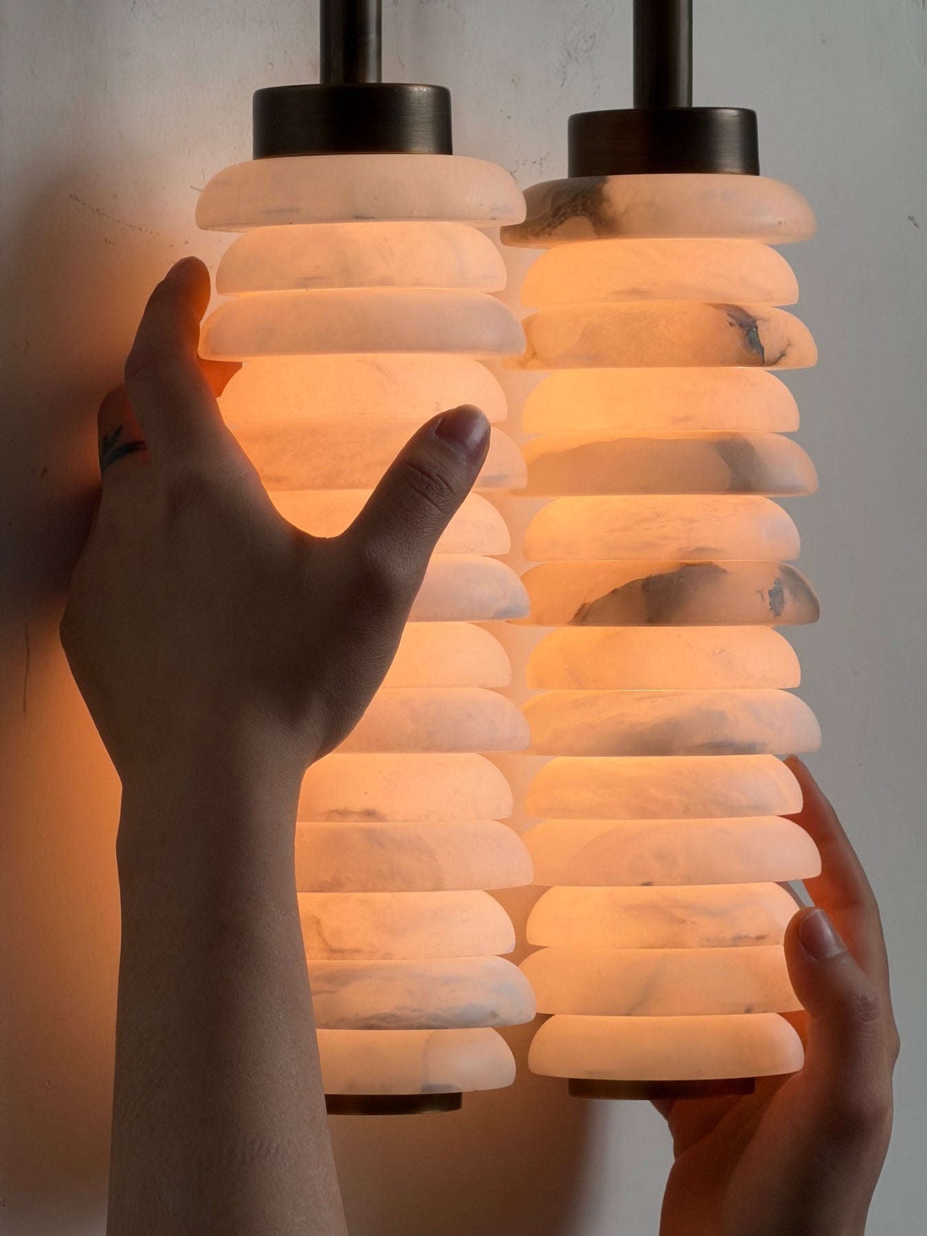 Calla Ribbed Alabaster Wall Sconce