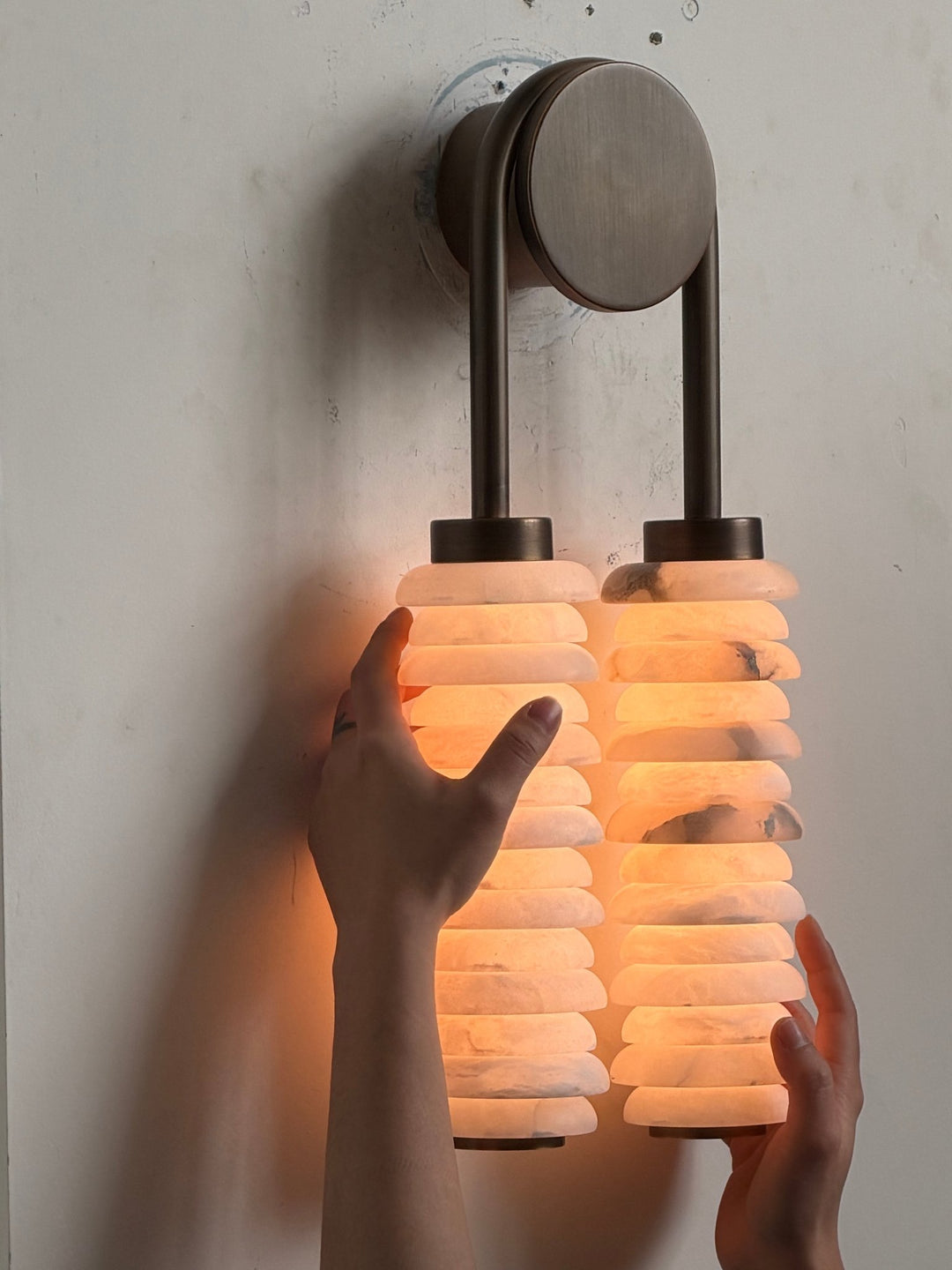Calla Ribbed Alabaster Wall Sconce