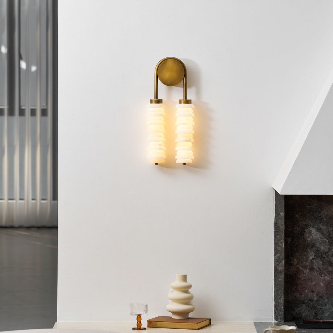 Calla Ribbed Alabaster Wall Sconce