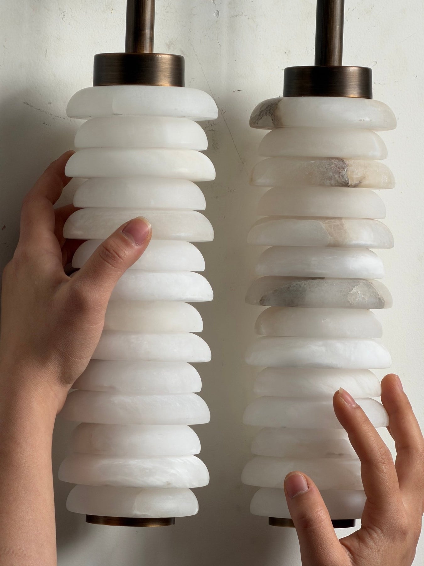 Calla Ribbed Alabaster Wall Sconce