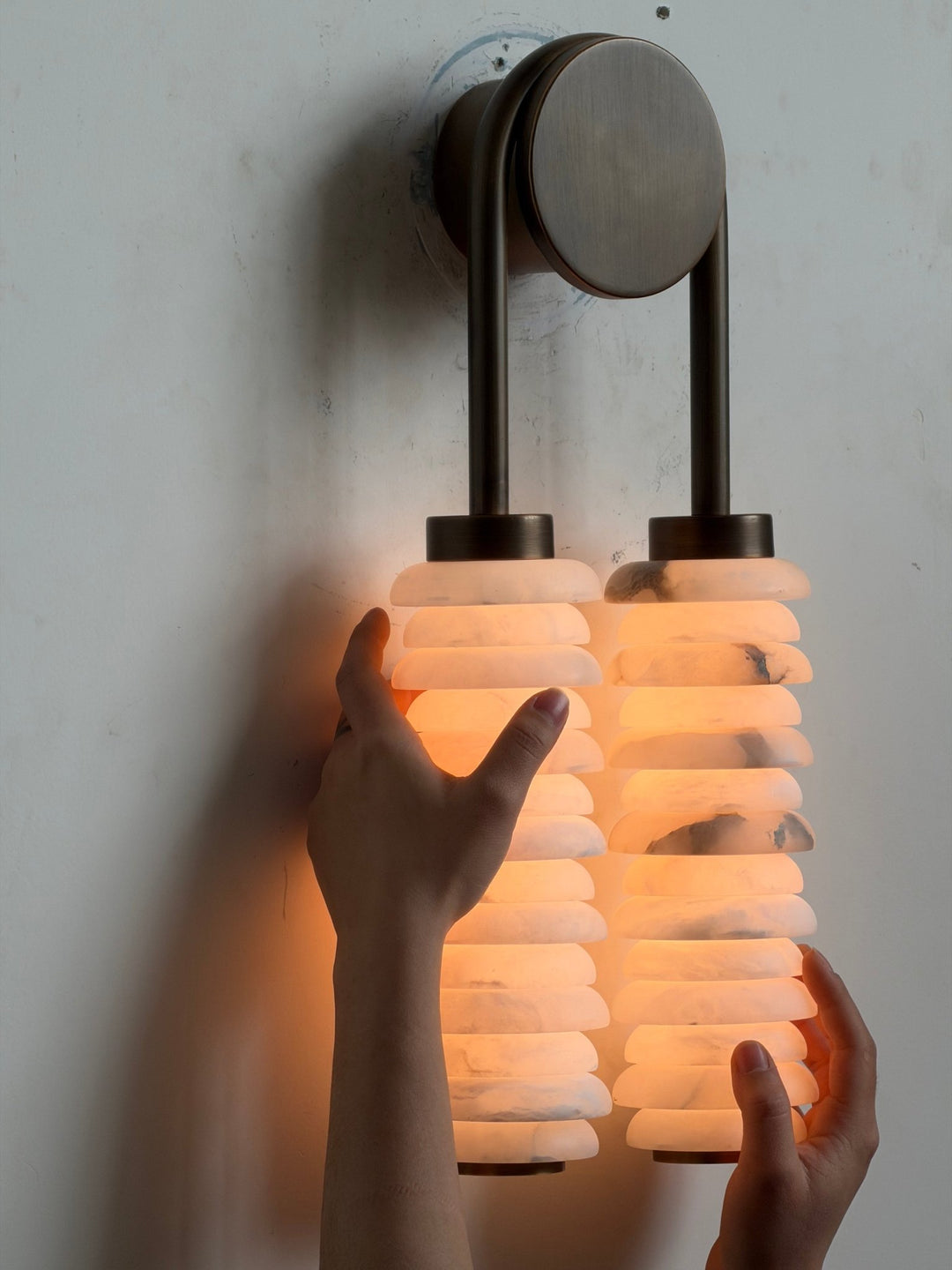 Calla Ribbed Alabaster Wall Sconce