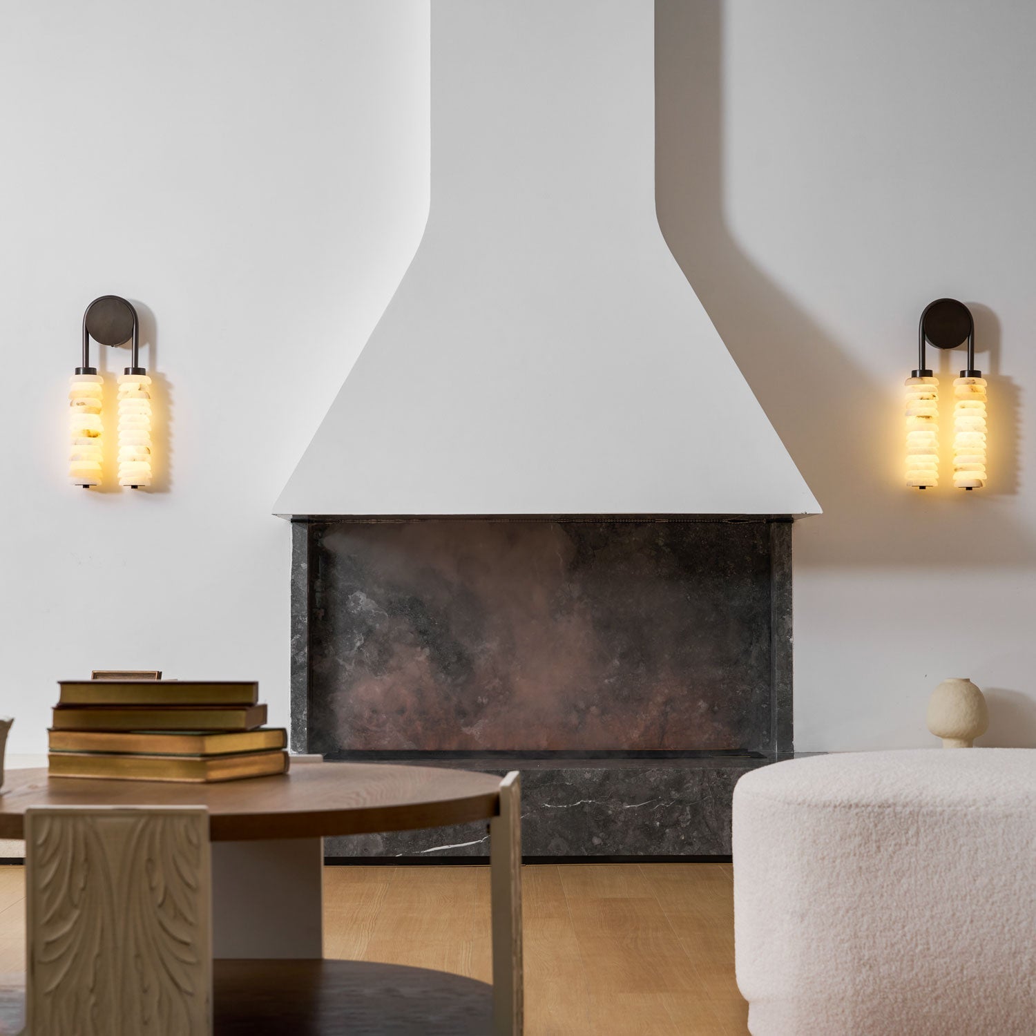 Calla Ribbed Alabaster Wall Sconce