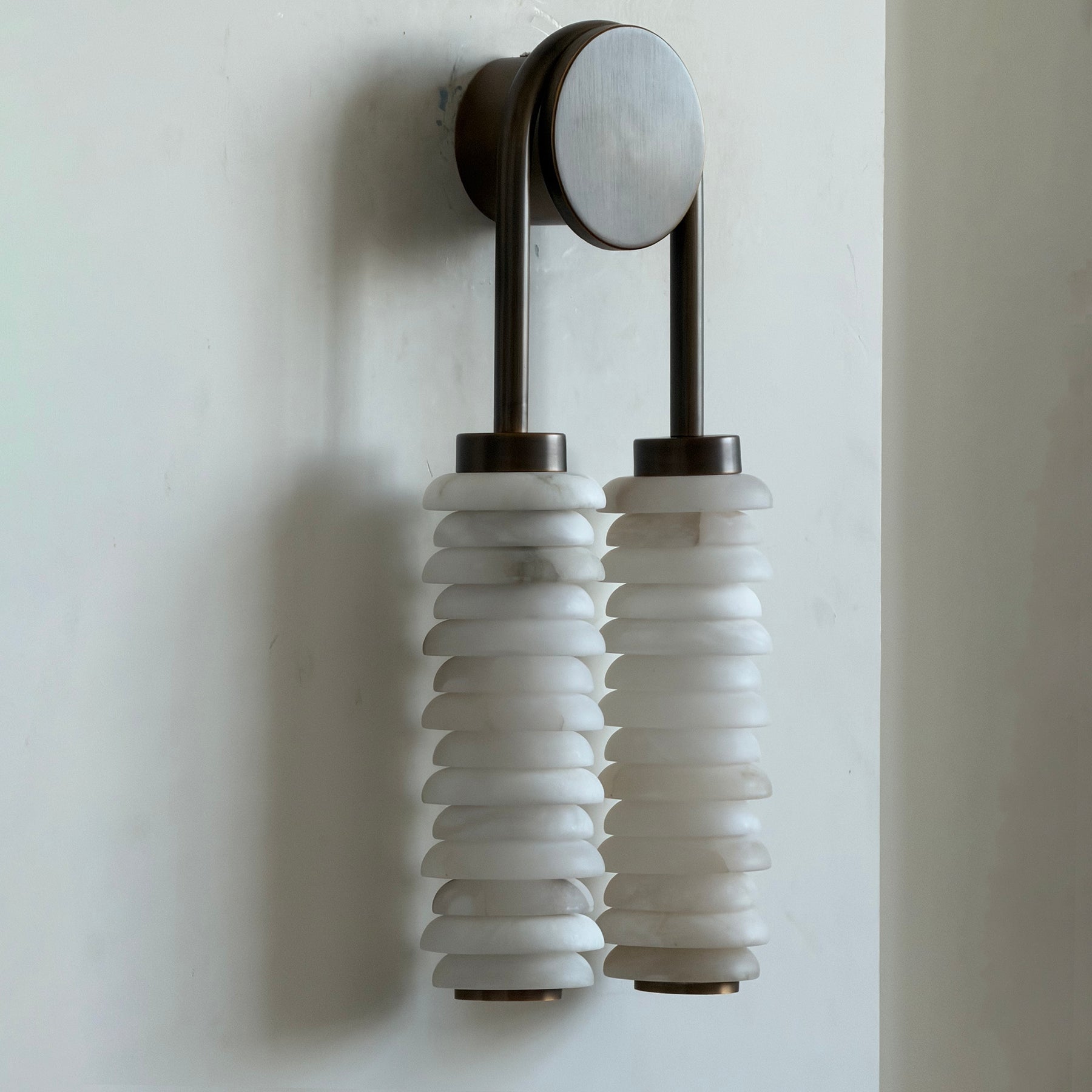 Calla Ribbed Alabaster Wall Sconce