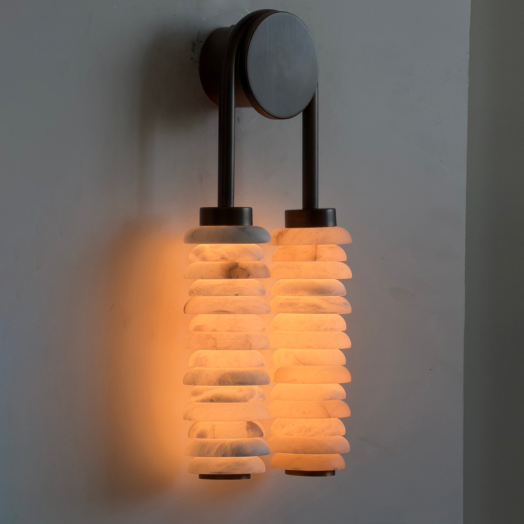 Calla Ribbed Alabaster Wall Sconce