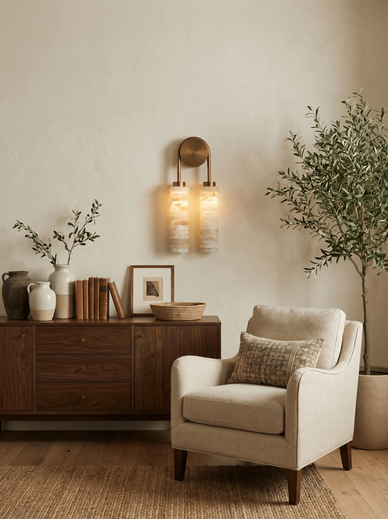 Calla Ribbed Alabaster Wall Sconce