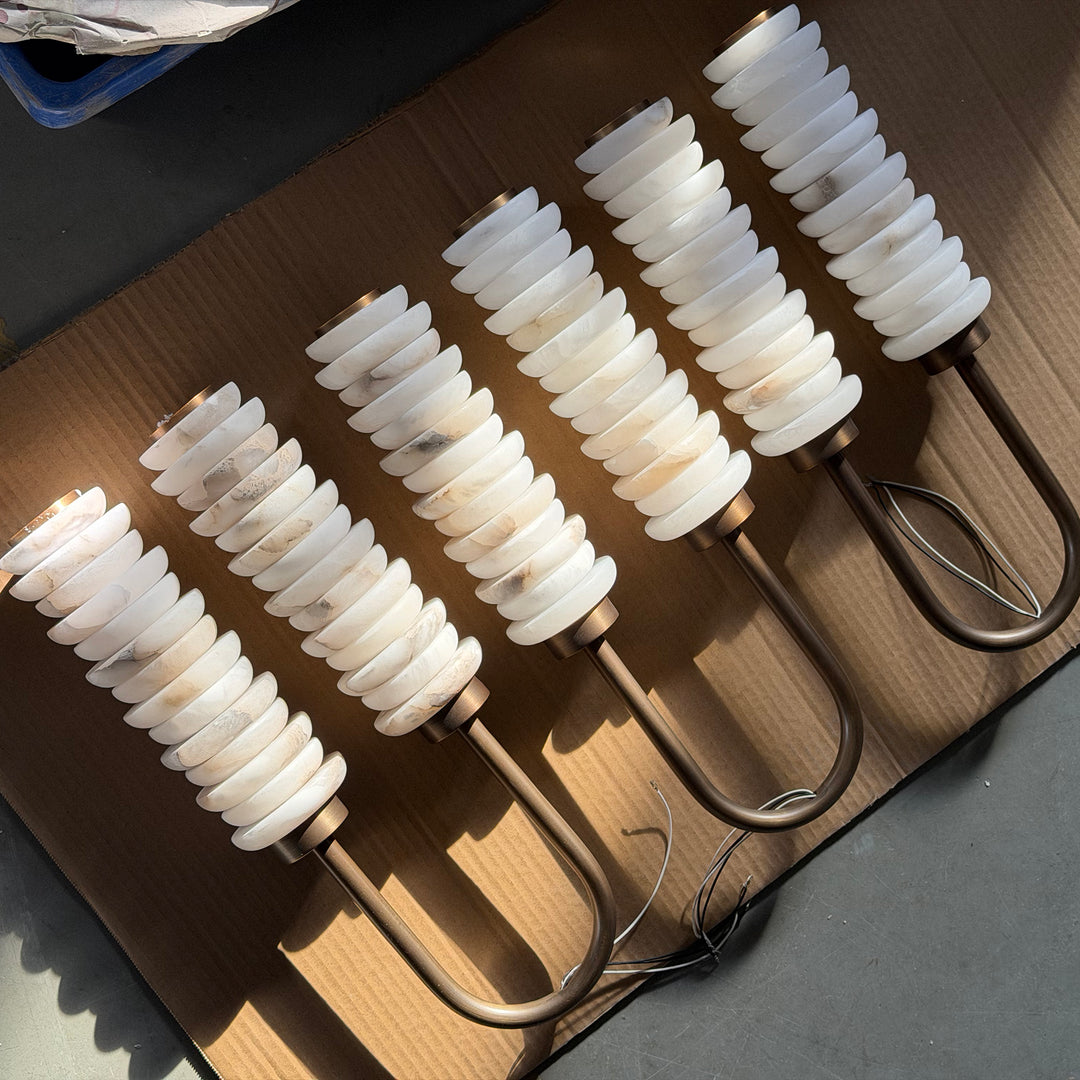 Calla Ribbed Alabaster Wall Sconce