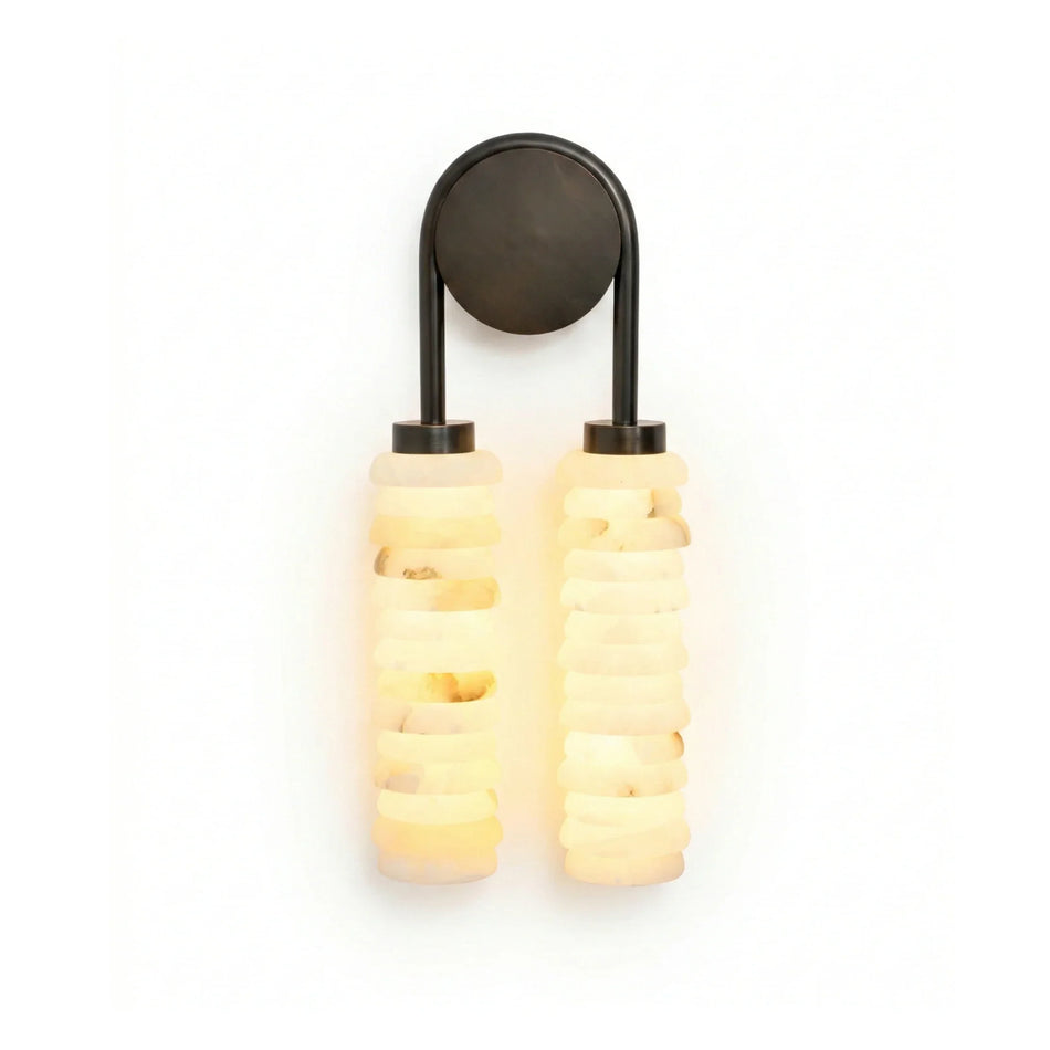 Calla Ribbed Alabaster Wall Sconce
