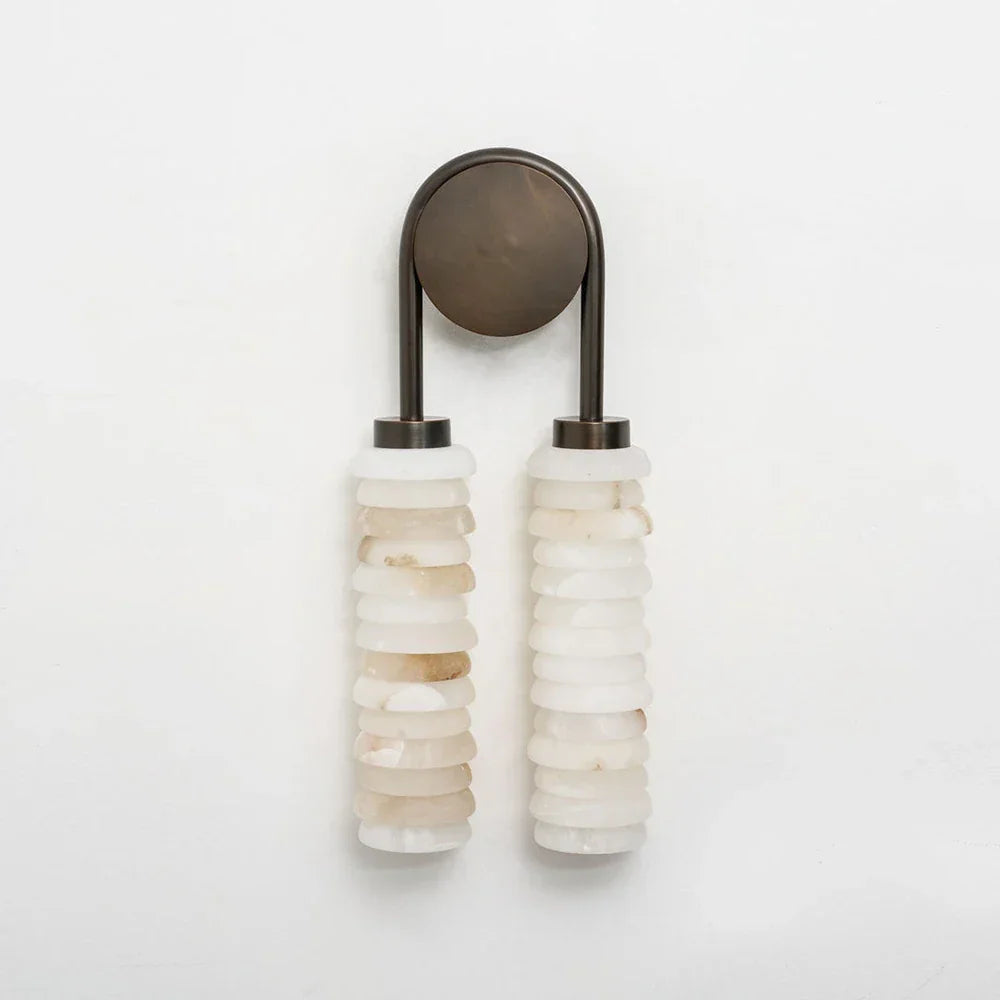 Calla Ribbed Alabaster Wall Sconce