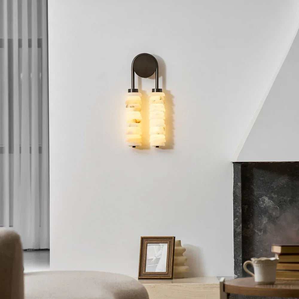Calla Ribbed Alabaster Wall Sconce