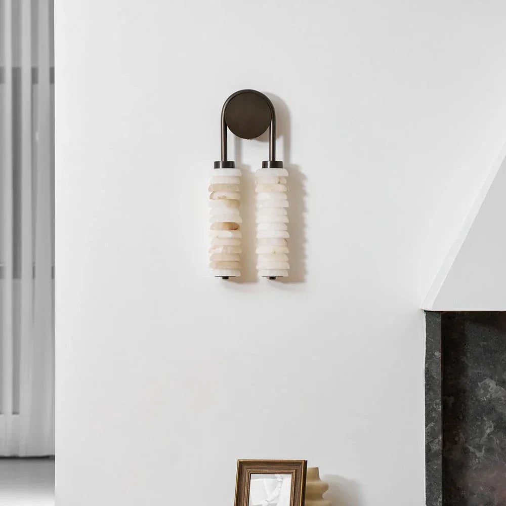 Calla Ribbed Alabaster Wall Sconce