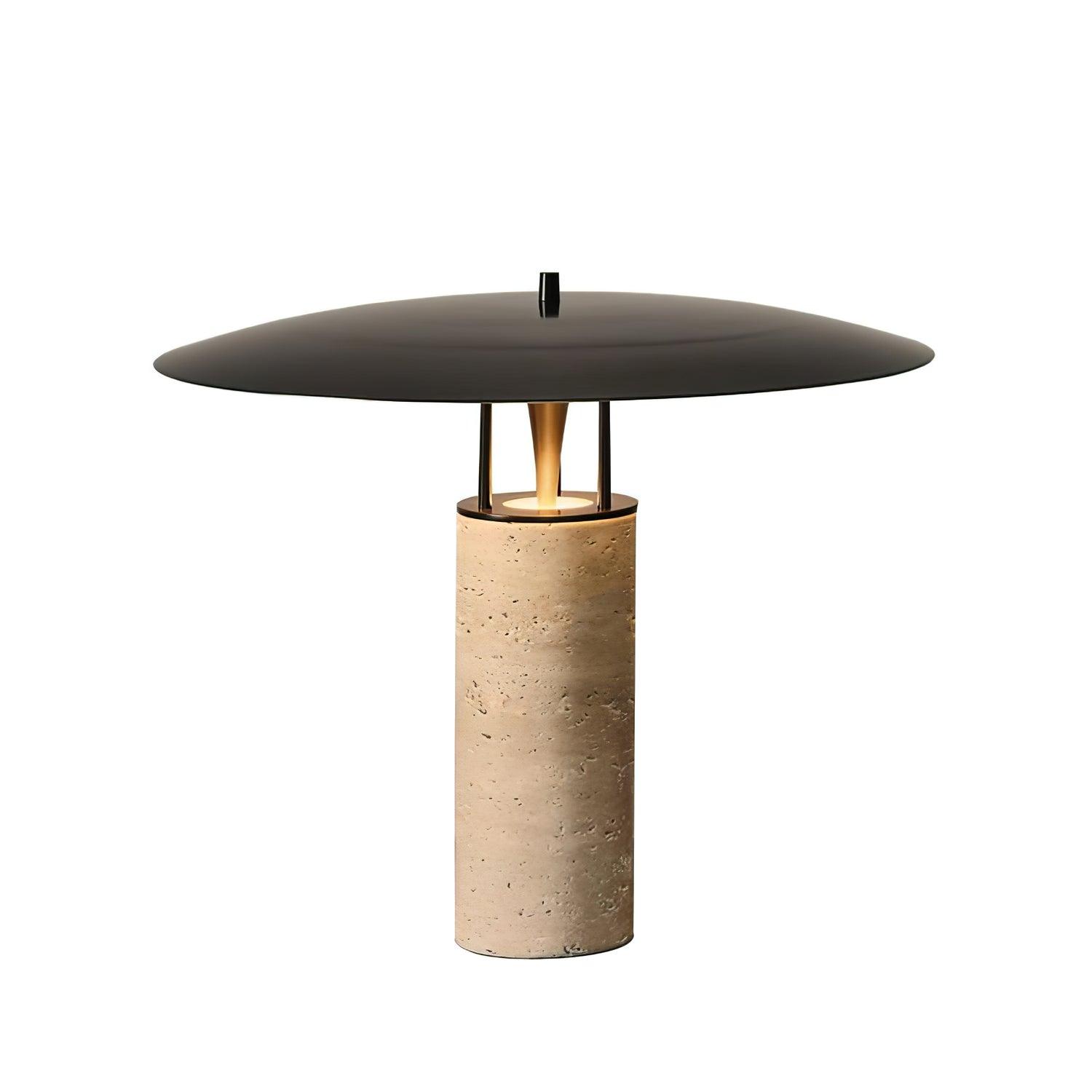 Solara Travertine Halo Table Lamp