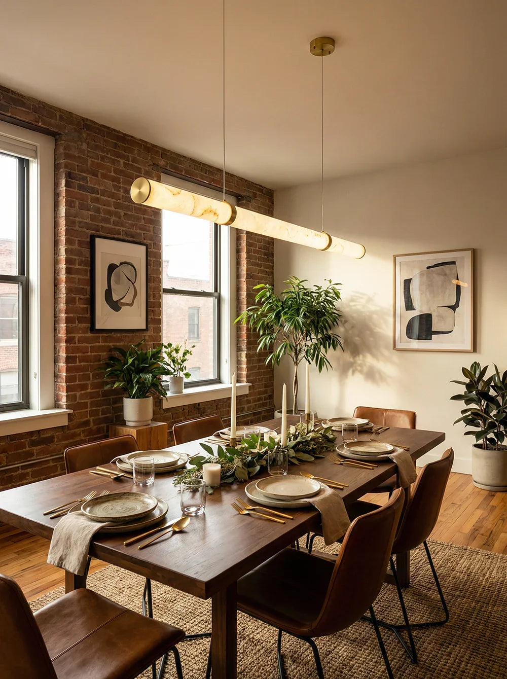 Solenne Alabaster Beam Pendant Light