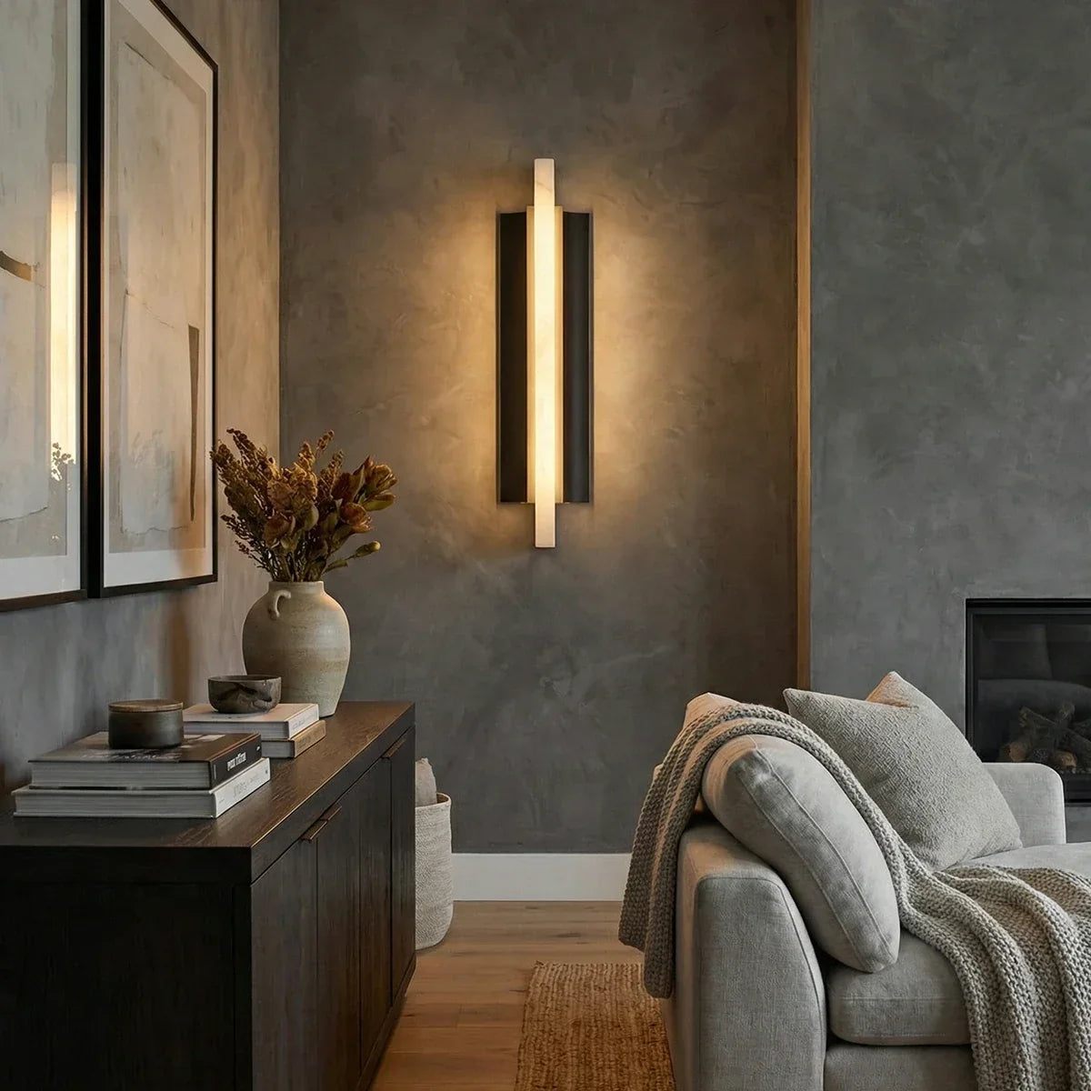 Solenne Alabaster Blade Wall Sconce