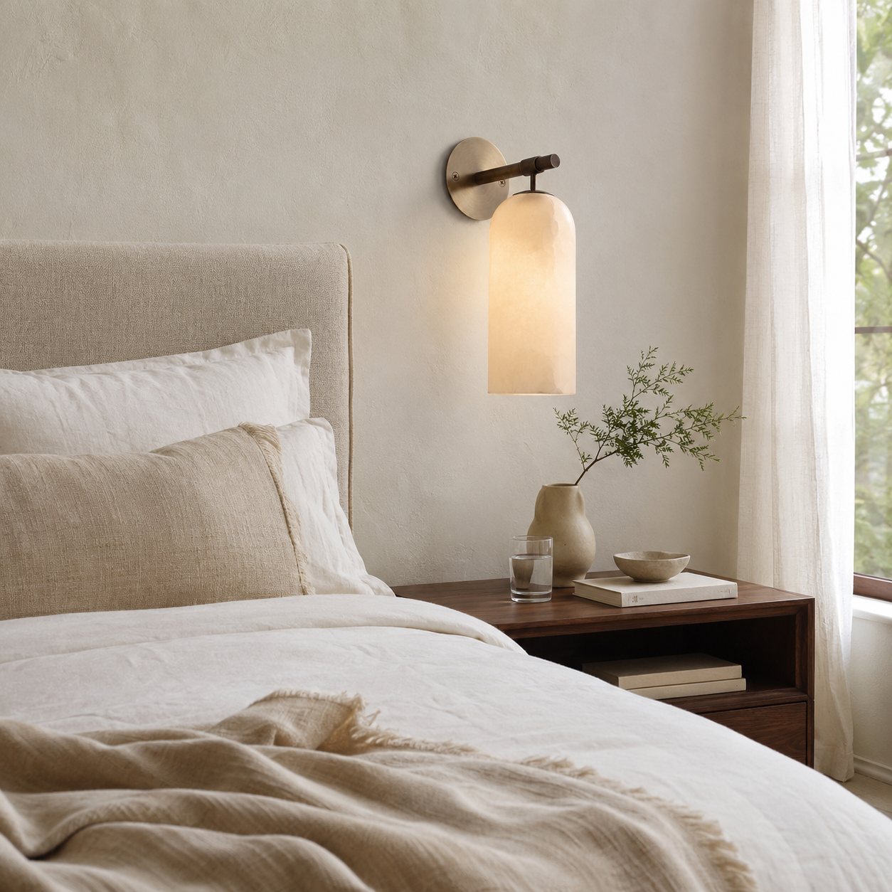 Solenne Alabaster Column Wall Sconce