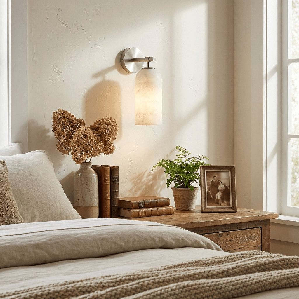 Solenne Alabaster Column Wall Sconce
