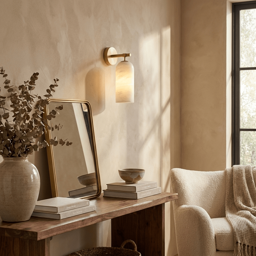 Solenne Alabaster Column Wall Sconce