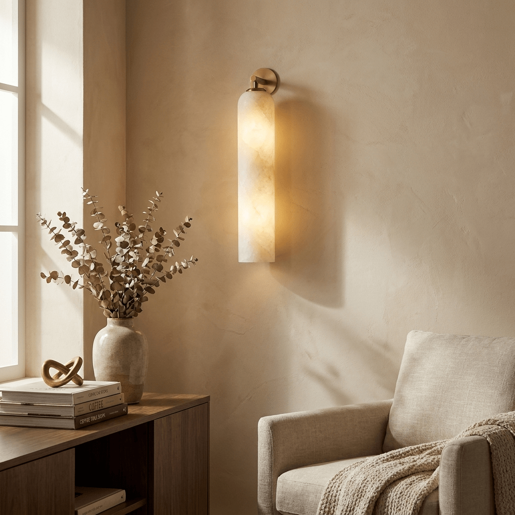 Solenne Alabaster Tube Wall Sconce