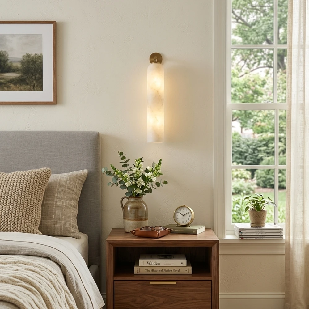 Solenne Alabaster Tube Wall Sconce