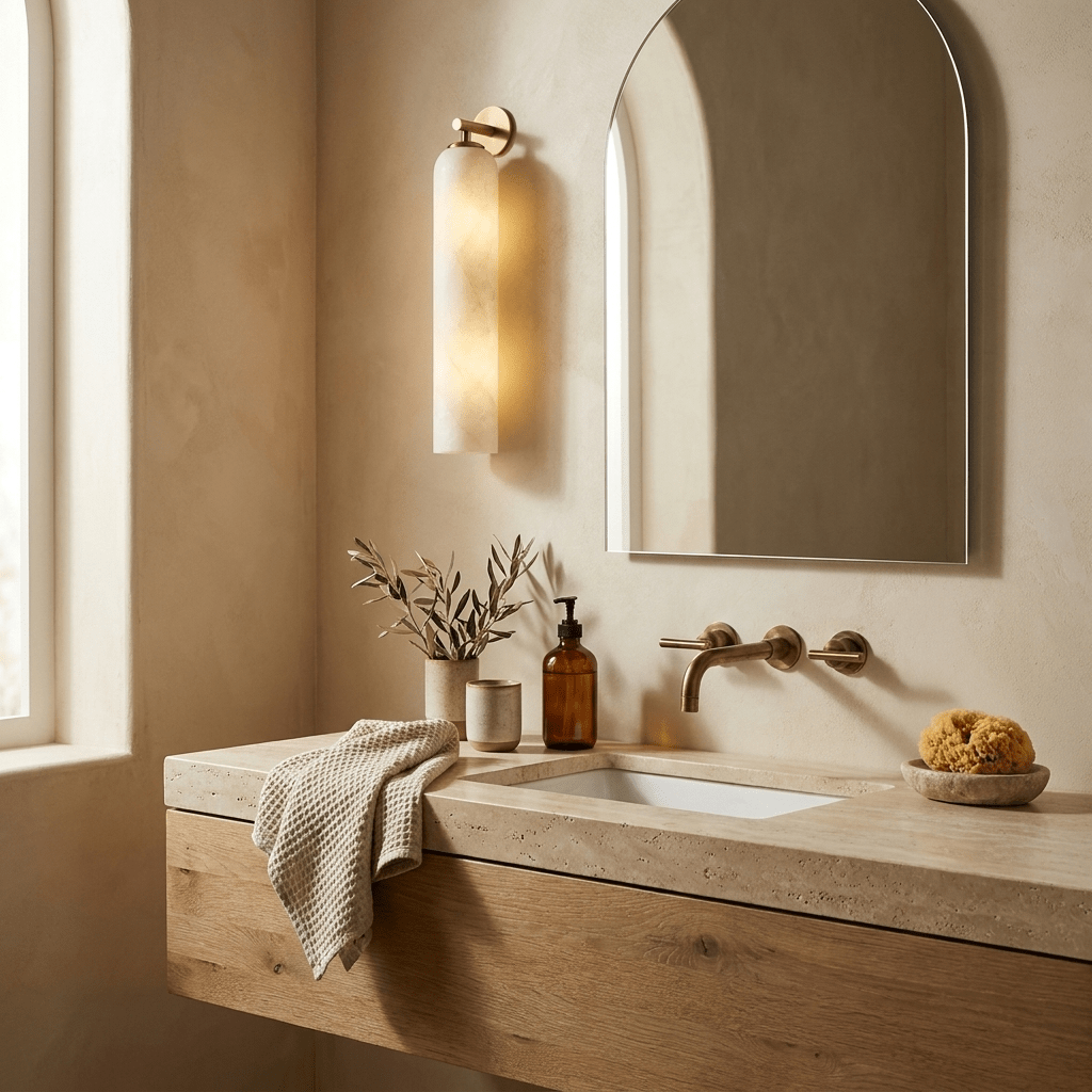 Solenne Alabaster Tube Wall Sconce