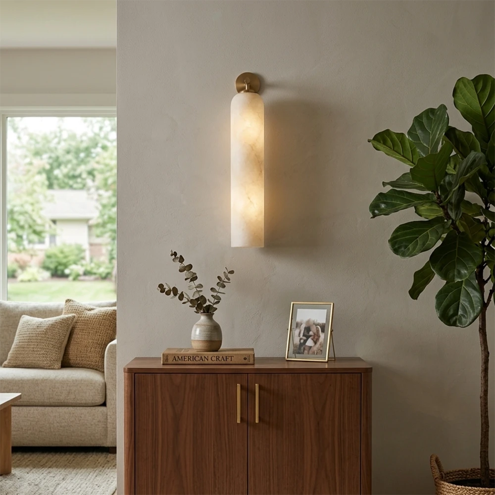 Solenne Alabaster Tube Wall Sconce