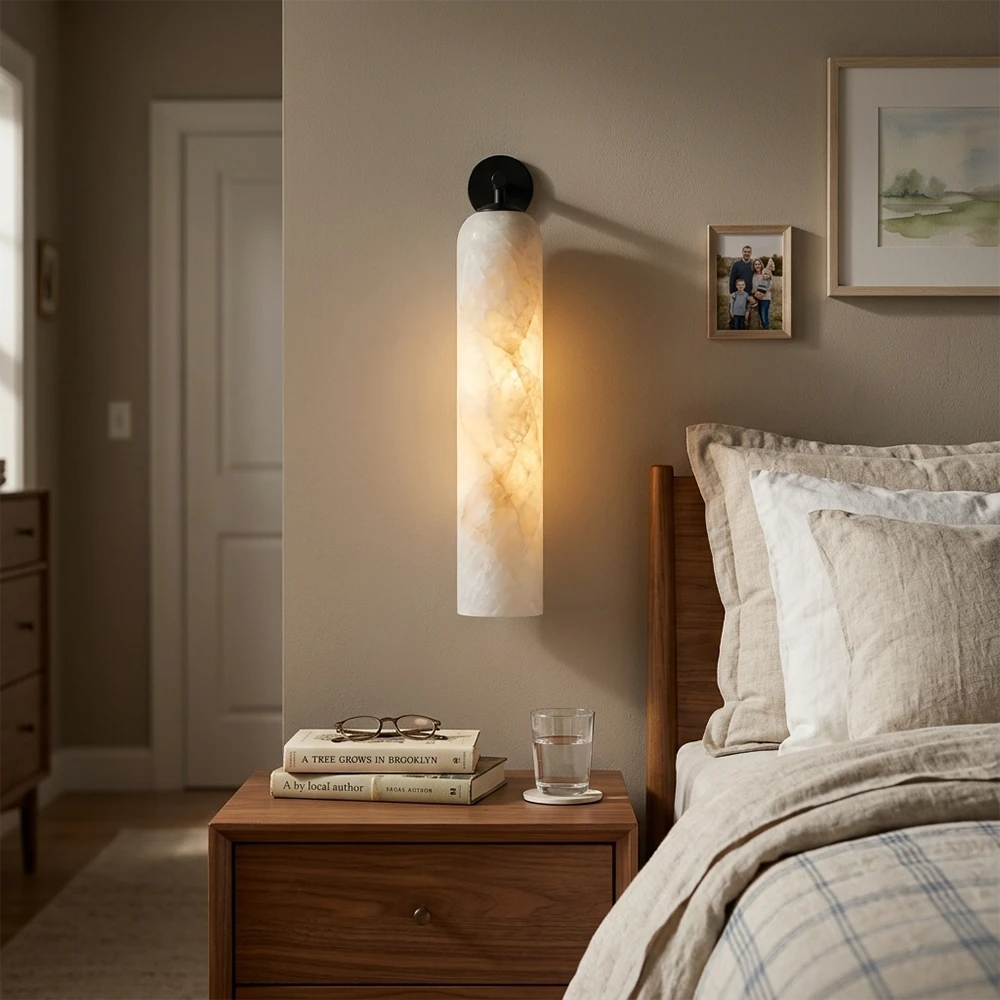 Solenne Alabaster Tube Wall Sconce