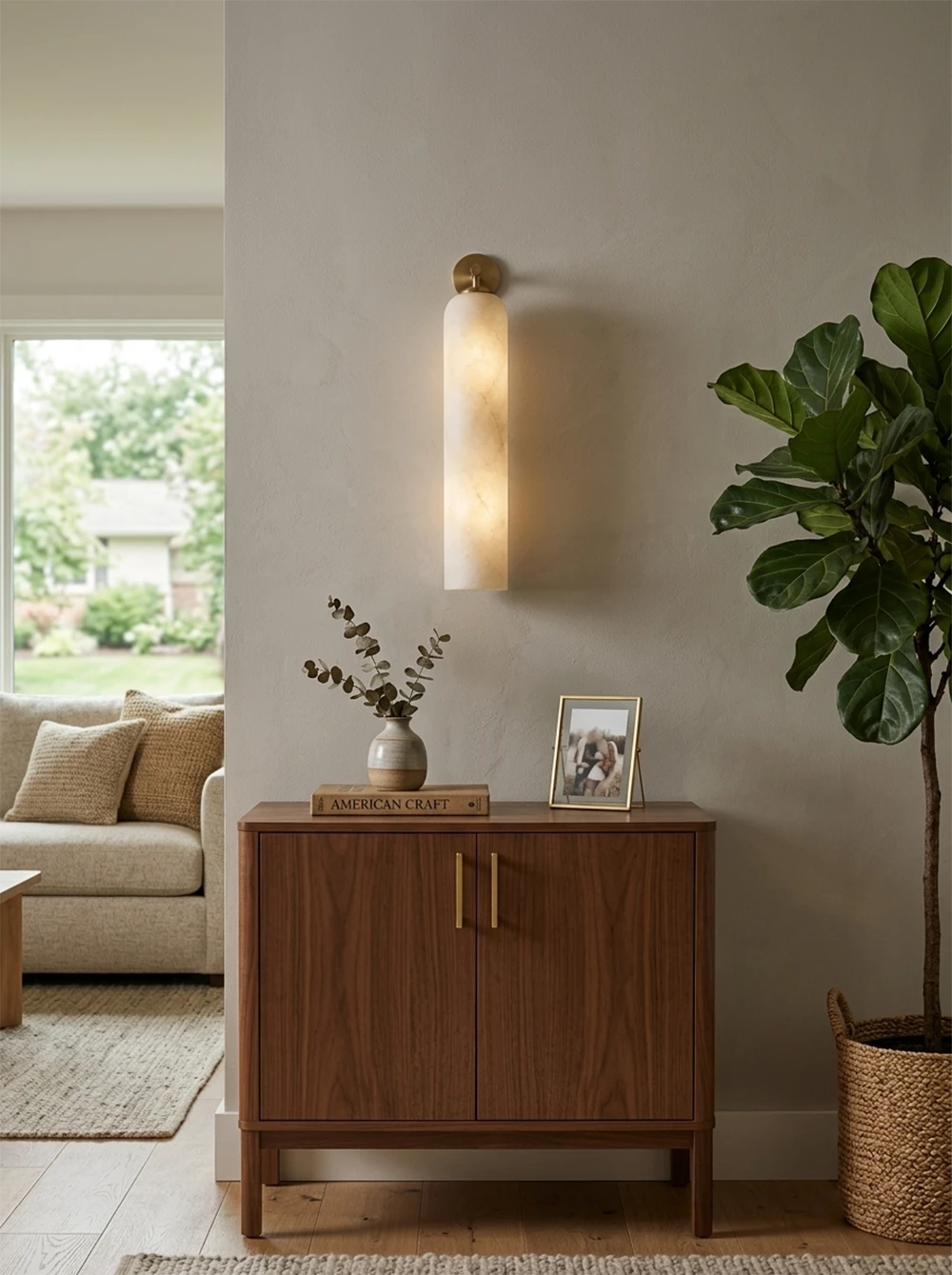 Solenne Alabaster Tube Wall Sconce