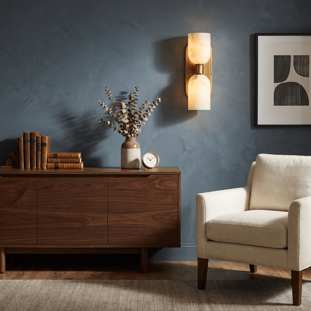 Solenne Alabaster Twin Beam Wall Sconce