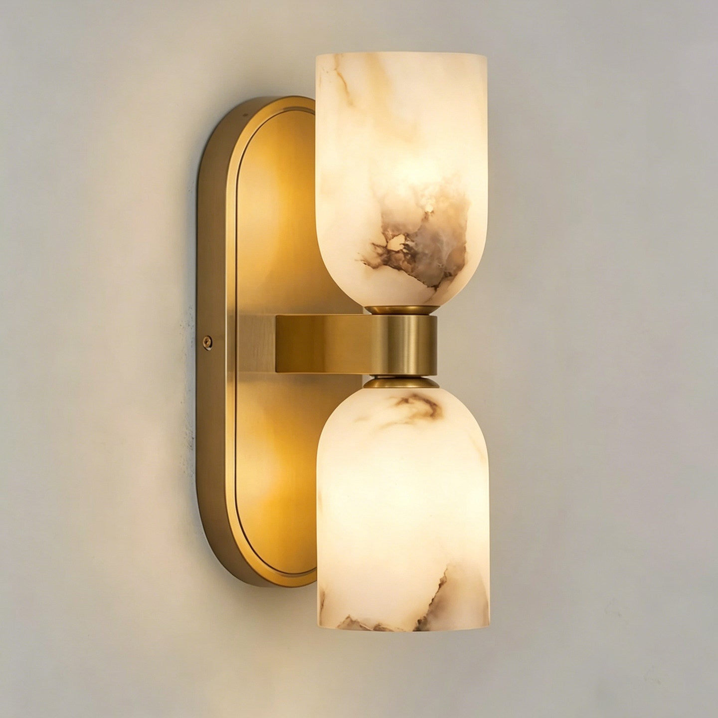 Solenne Alabaster Twin Beam Wall Sconce
