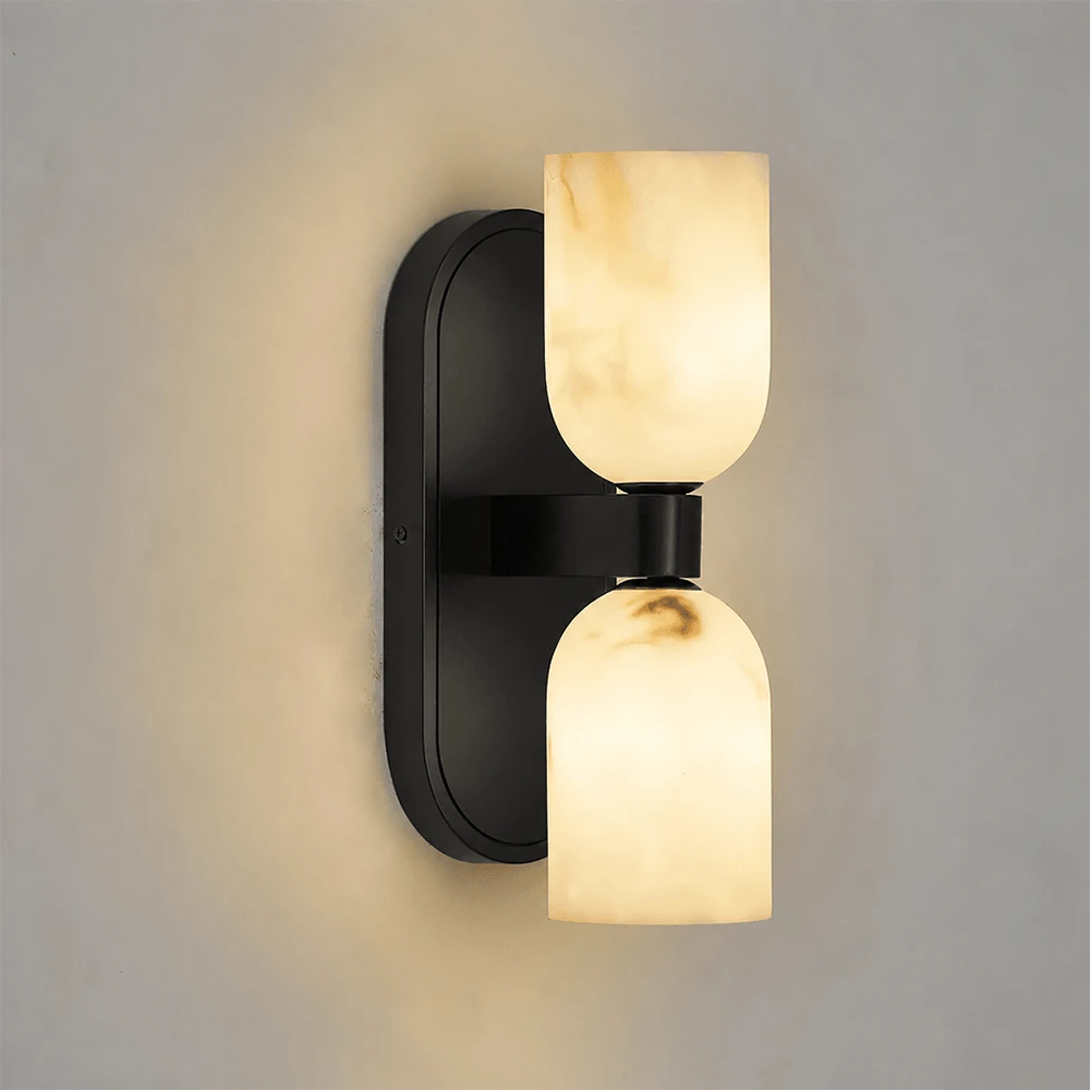 Solenne Alabaster Twin Beam Wall Sconce