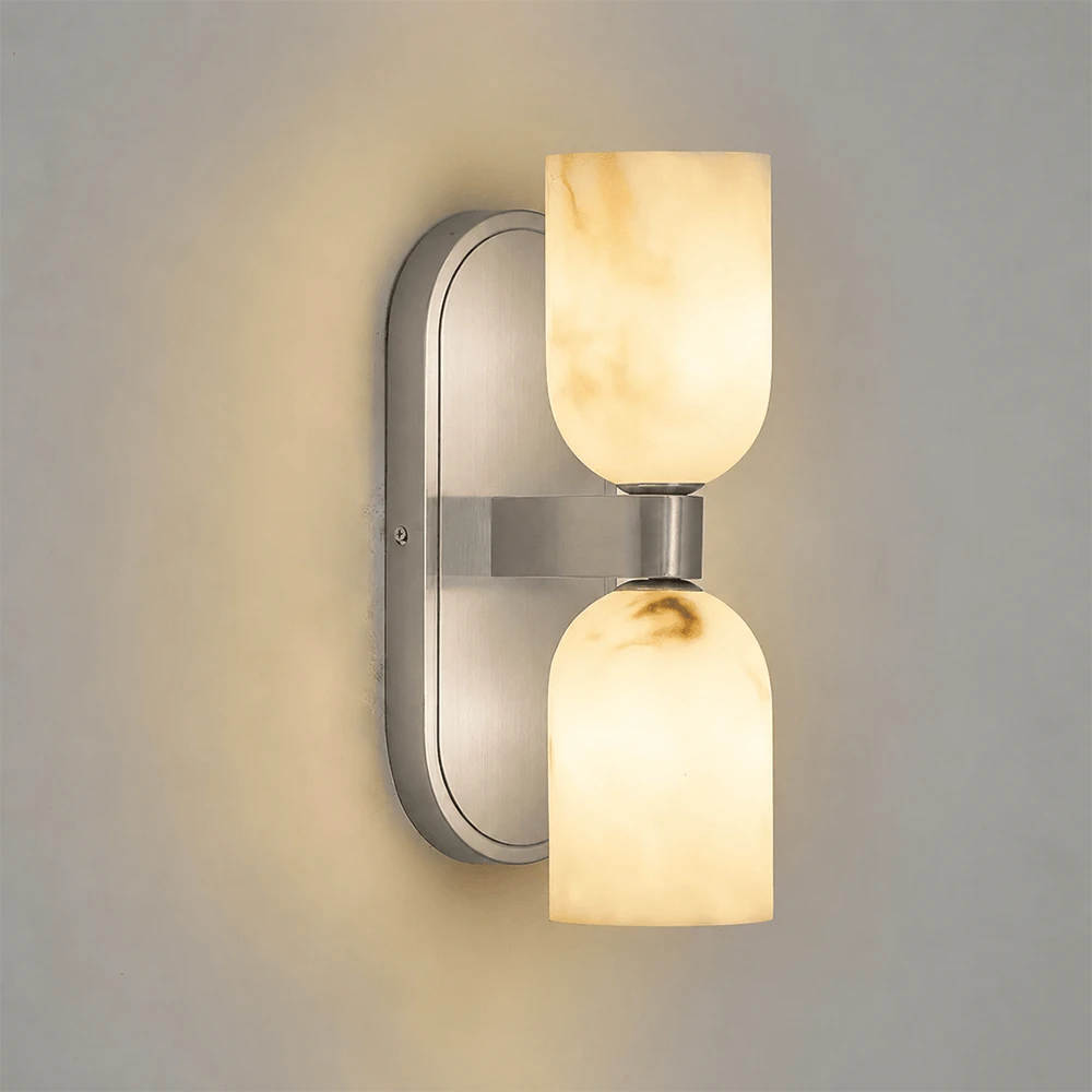 Solenne Alabaster Twin Beam Wall Sconce