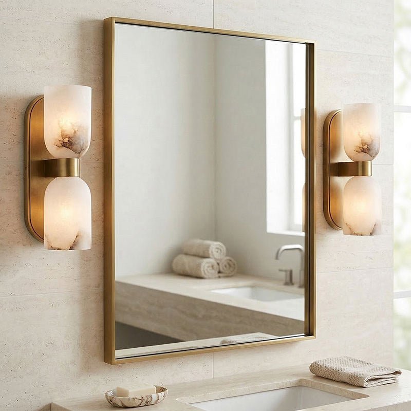 Solenne Alabaster Twin Beam Wall Sconce