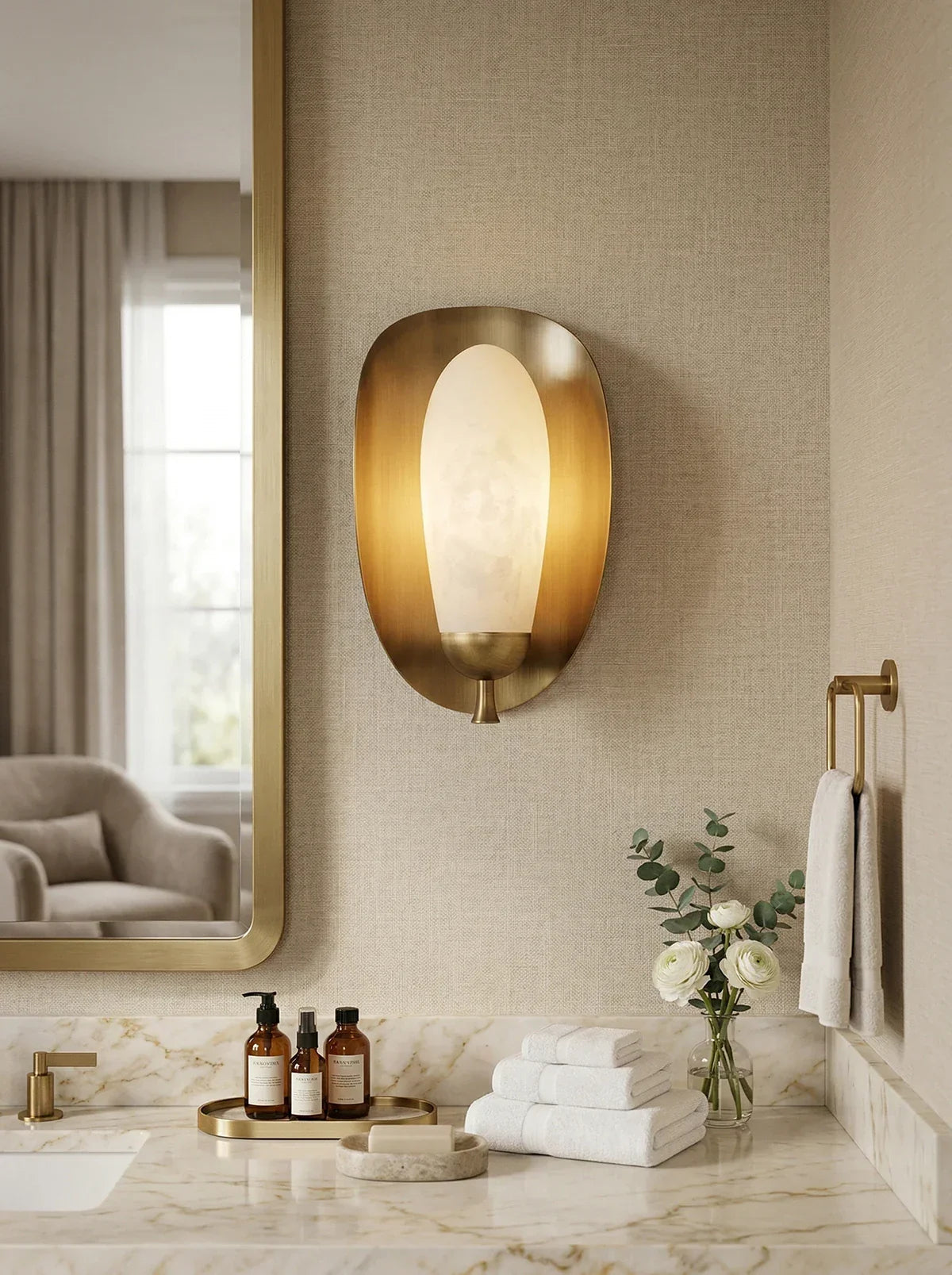 Solenne Alabaster Wall Sconce