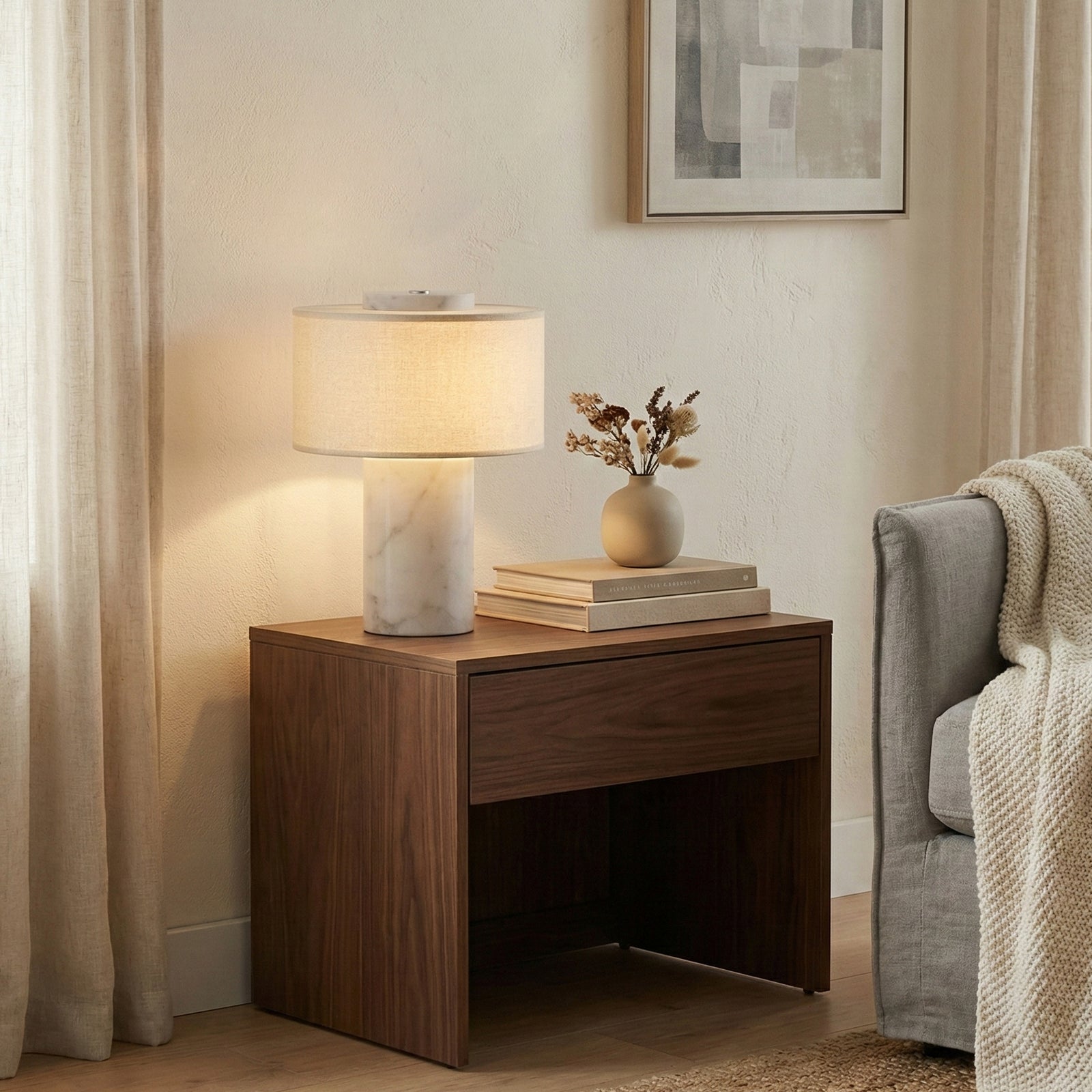 Sora Natural Stone Rechargeable Table Lamp