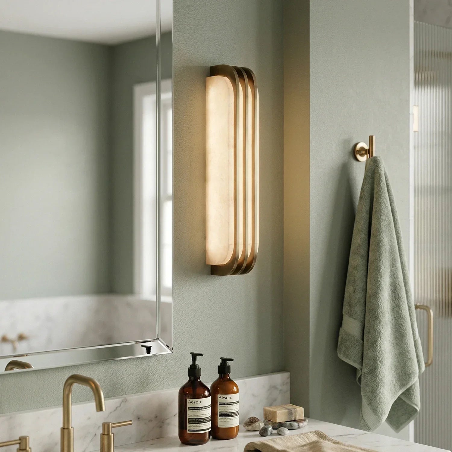 Sorelia Layered Alabaster Wall Sconce