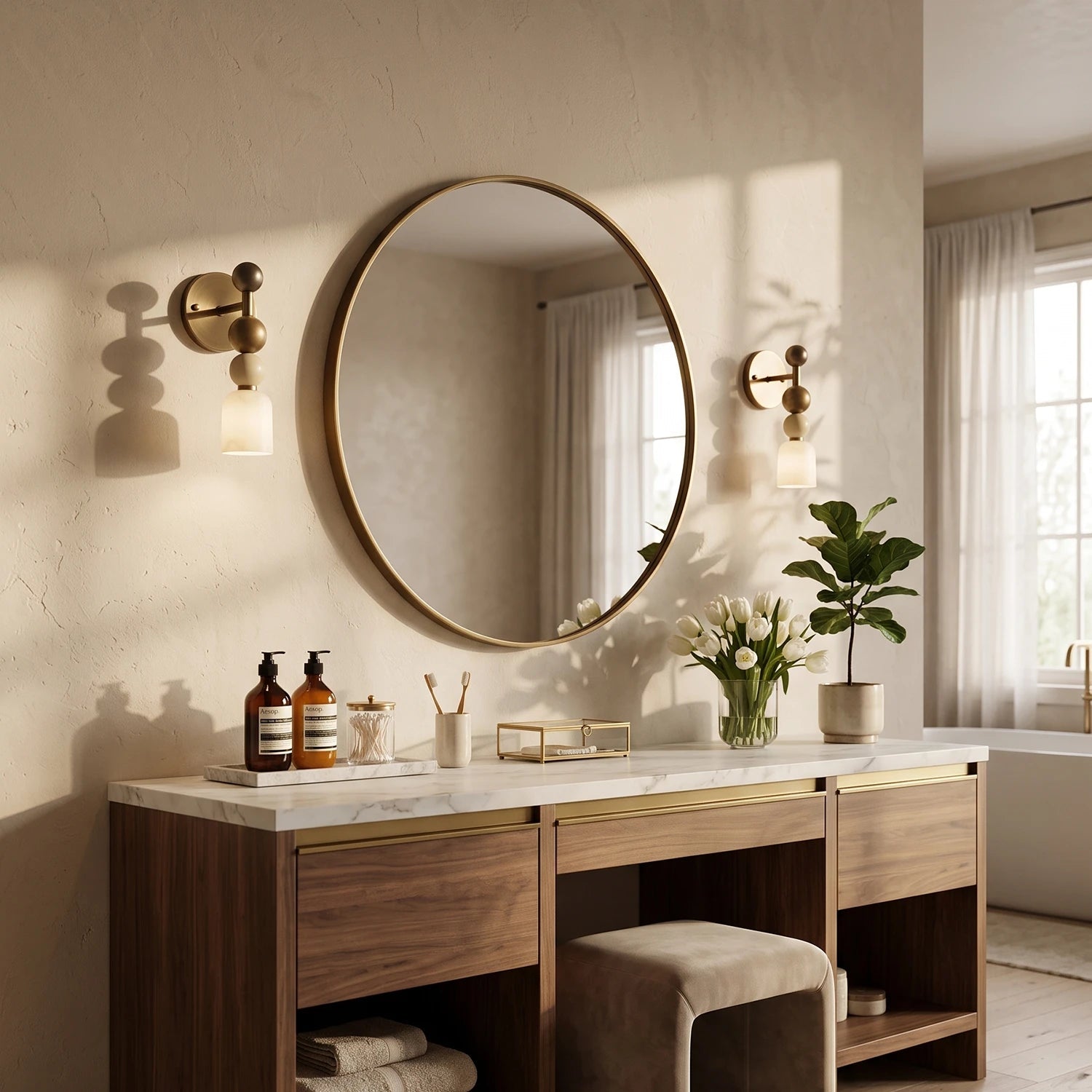 Flume Alabaster Wall Lamp