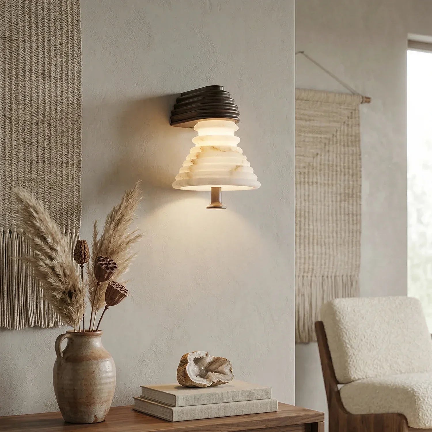 Strata Alabaster Wall Sconce