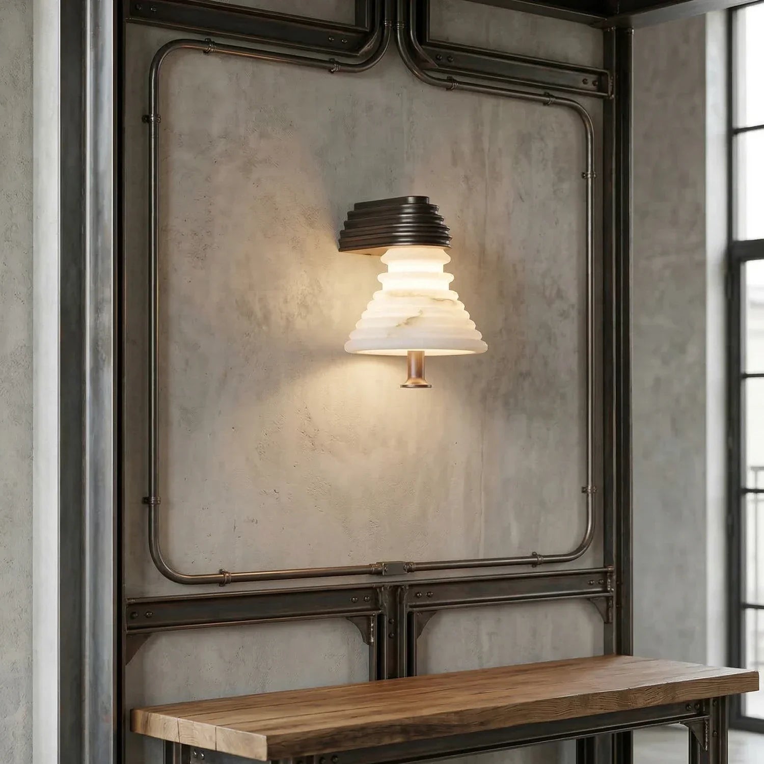 Strata Alabaster Wall Sconce
