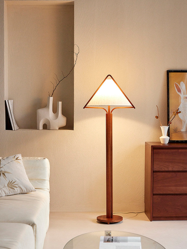 Tavora Triangle Shade Wood Floor Lamp