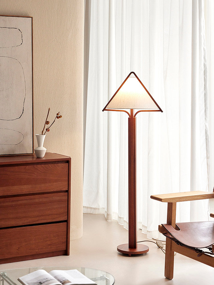 Tavora Triangle Shade Wood Floor Lamp