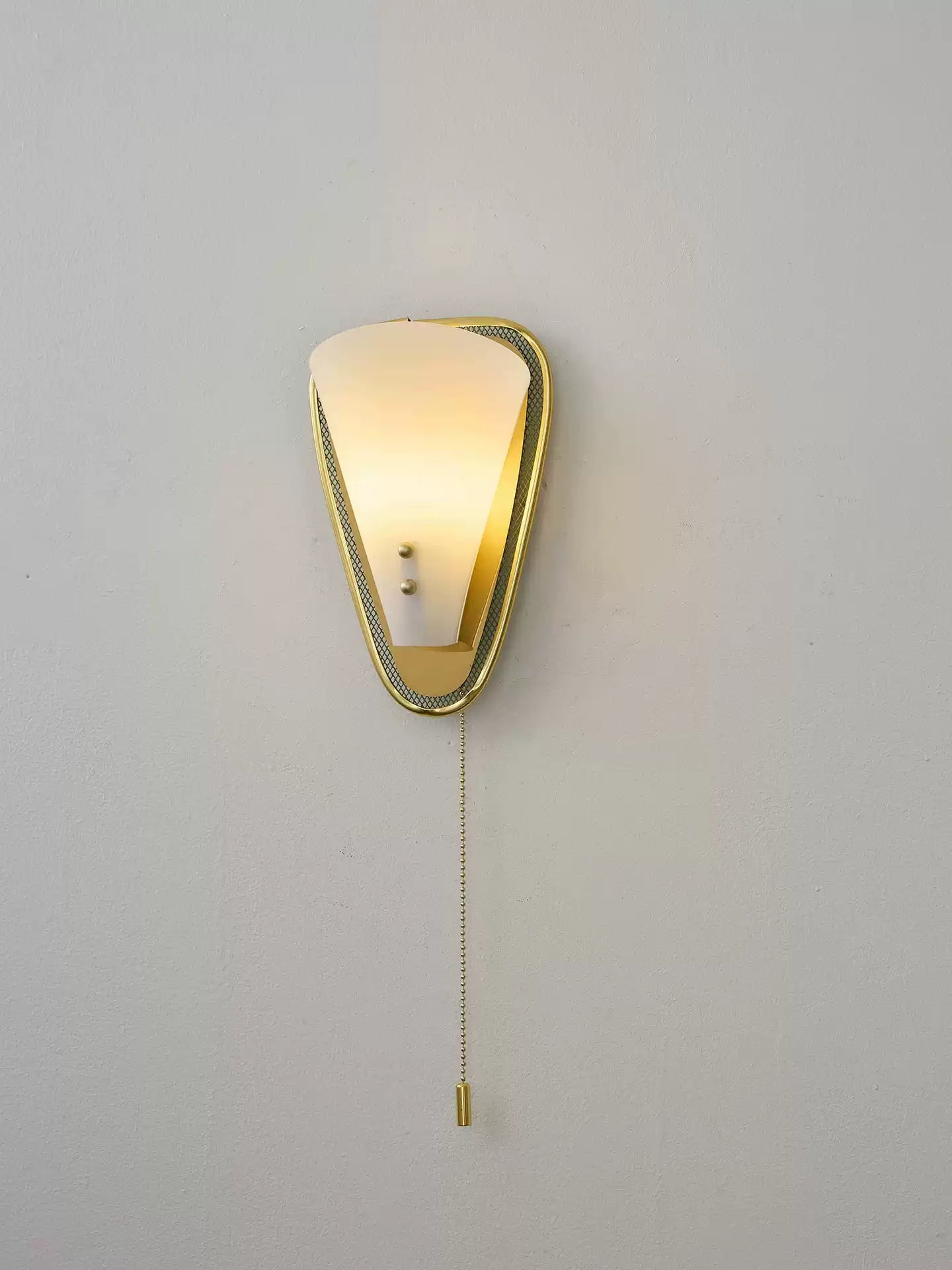 Triangular Gold Grid Wall Sconce