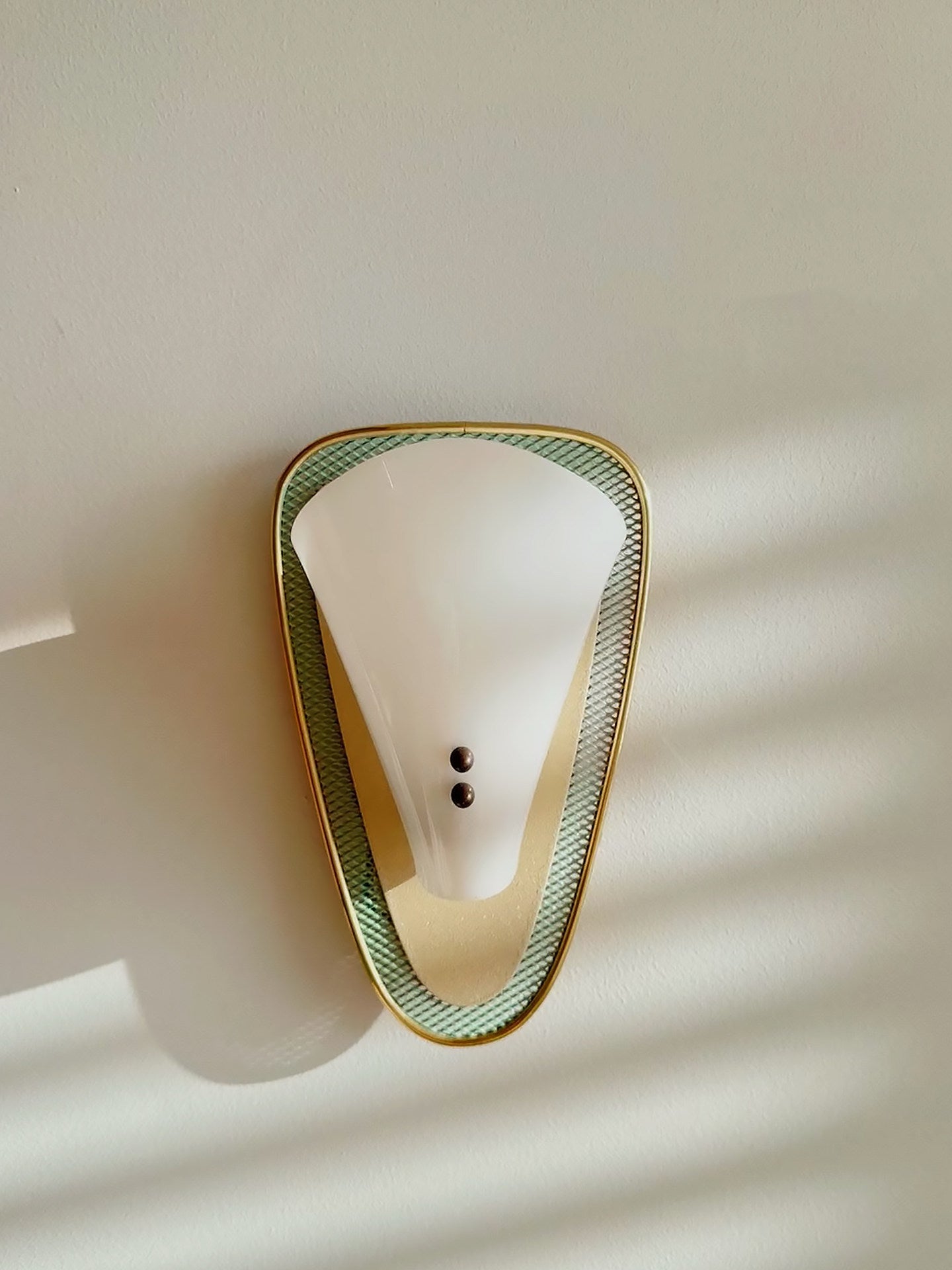 Triangular Gold Grid Wall Sconce