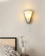 Triangular Gold Grid Wall Sconce