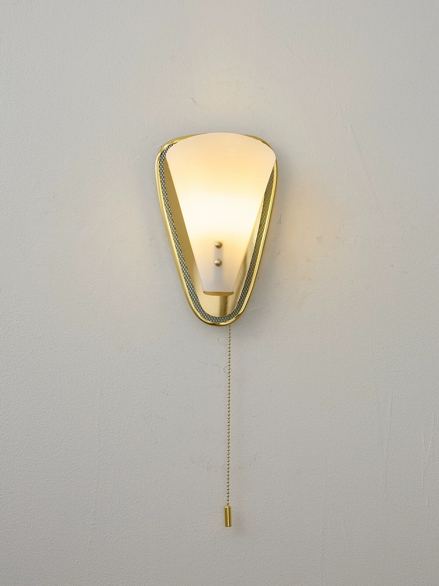 Triangular Gold Grid Wall Sconce