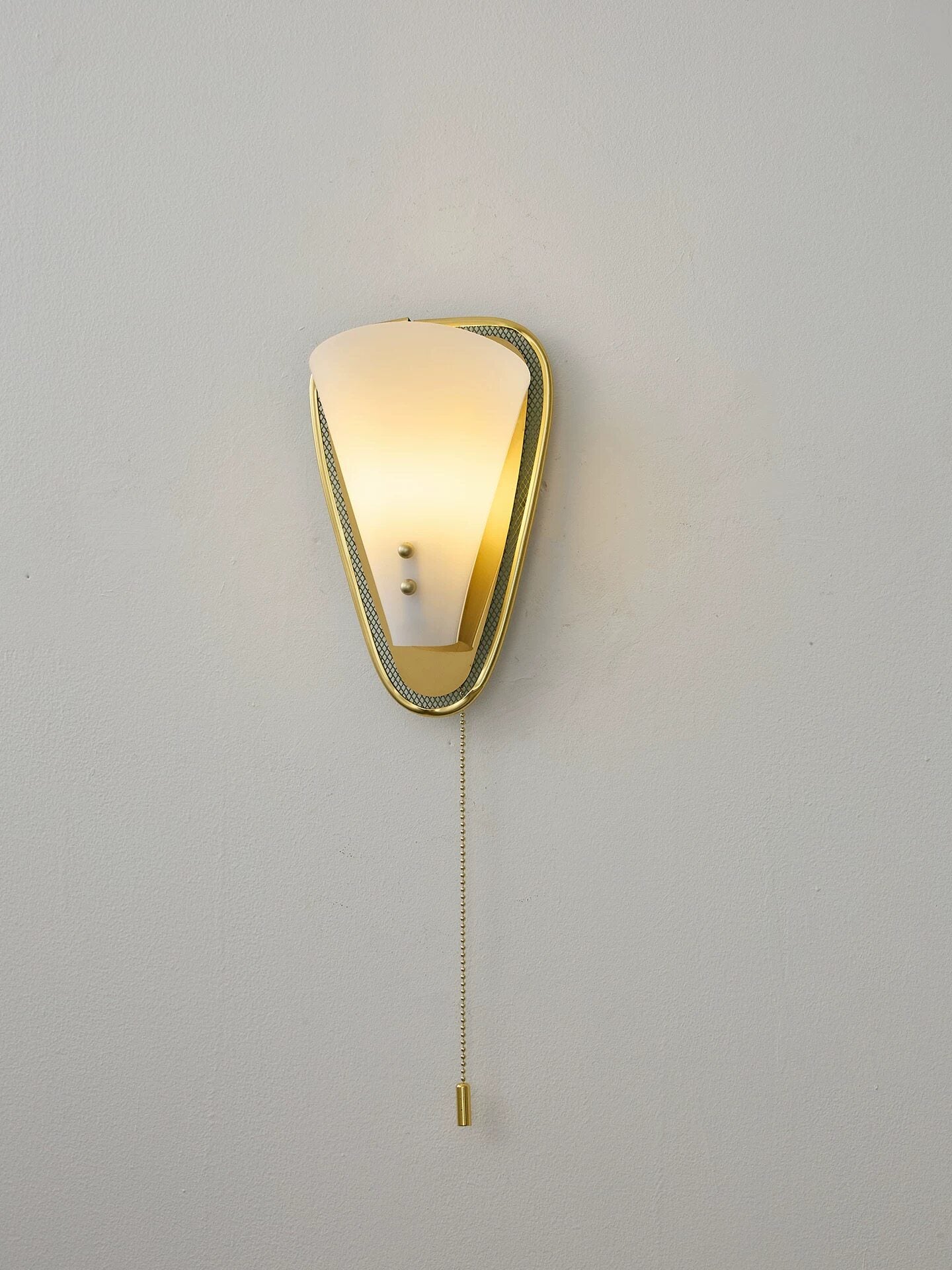 Triangular Gold Grid Wall Sconce