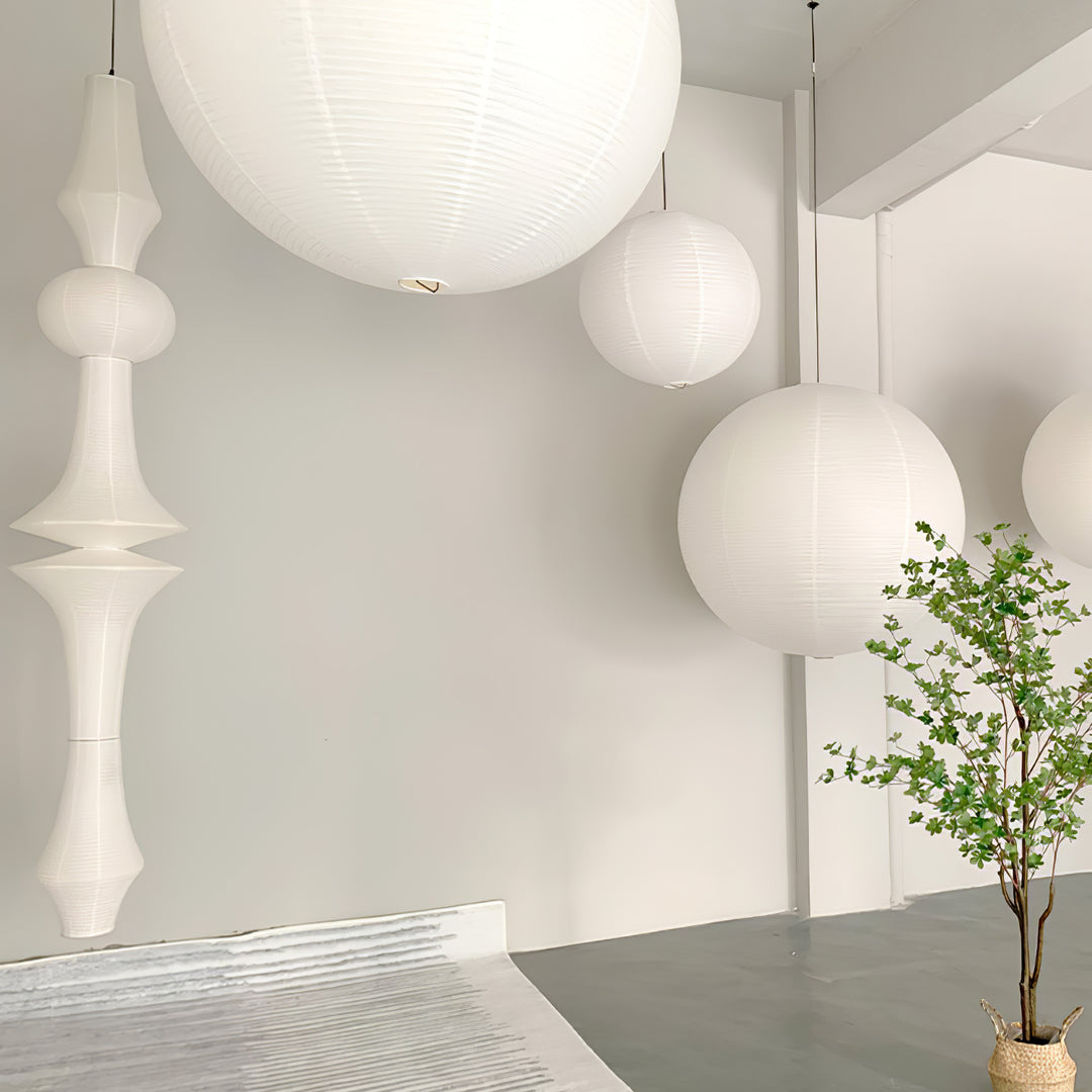 Tsuraya Tall Washi Paper Pendant Light